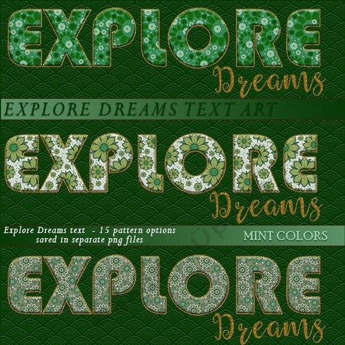 Explore Dreams Text Art - Mint Colors