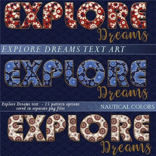 Explore Dreams Text Art - Nautical Colors