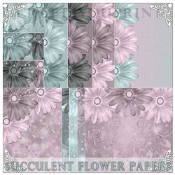 Succulent Flowers Papers