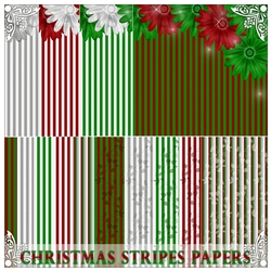 Christmas Stripes Papers