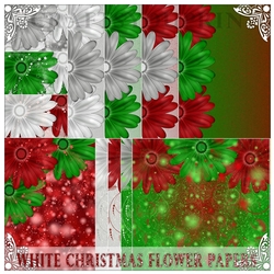 White Christmas Flower Papers