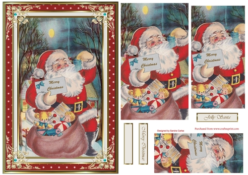 Christmas Jolly Santa Pyramid Topper