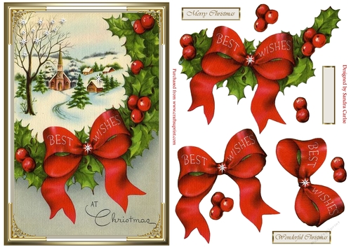 At Christmas Decoupage Vintage Topper