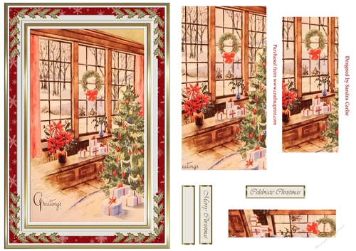 Christmas Greetings Pyramid Vintage Topper