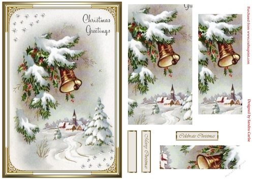 Snowy Christmas Scene Pyramid Topper