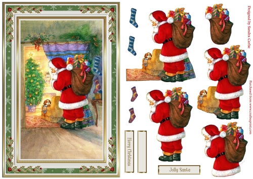 Christmas Jolly Santa Decoupage Topper
