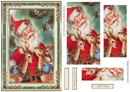 Christmas Jolly Vintage Santa Topper
