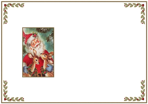 Christmas Jolly Vintage Santa Blank Insert