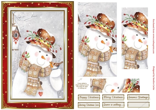 Christmas Happy Snowman Topper 