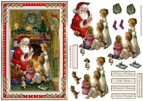Christmas We love you Santa Decoupage Topper 1