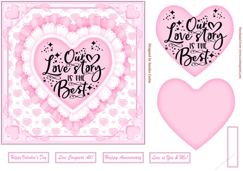 Love Is Romance Decoupage Topper