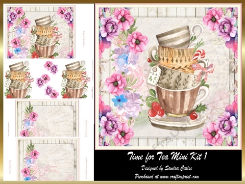 Time for Tea Floral Decoupage Mini Kit 1