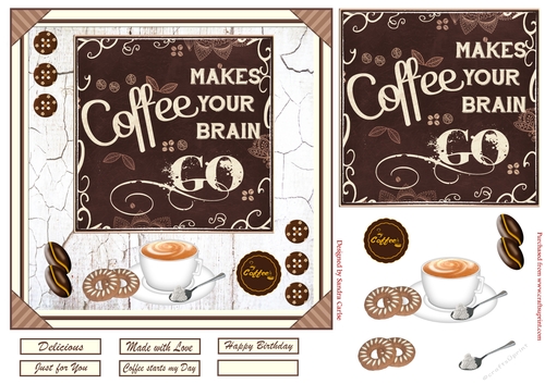Coffee starts My Day Decoupage Topper