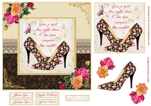 Give a Girl some Shoes Decoupage Topper 1