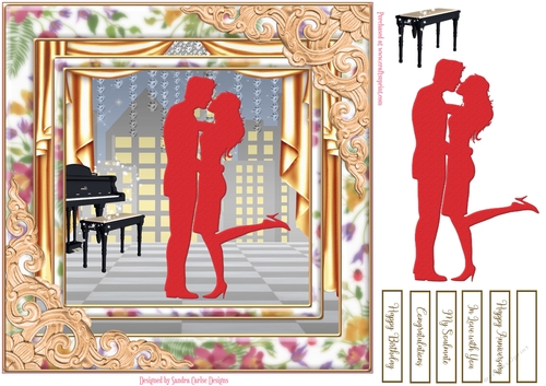 In Love with You Decoupage Topper Red