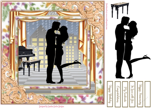 In Love with You Decoupage Topper Black