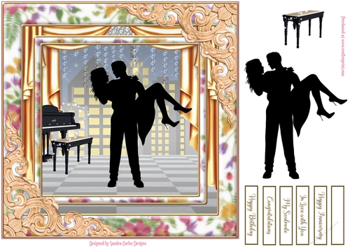 In Love with You Decoupage Topper 2 Black