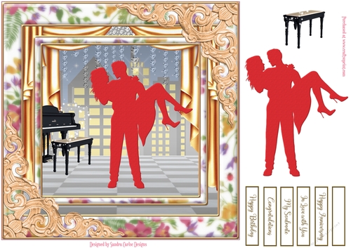In Love with You Decoupage Topper 2 Red