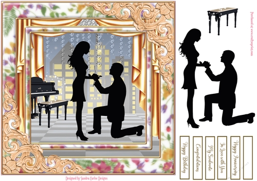 In Love with You Decoupage Topper 3 Black