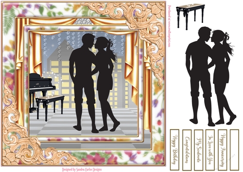 In Love with You Decoupage Topper 4 Black