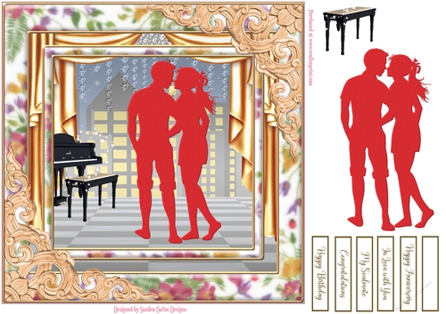 In Love with You Decoupage Topper 4 Red