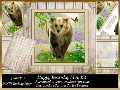 Bear Necessities Decoupage 8x8ins Mini Kit