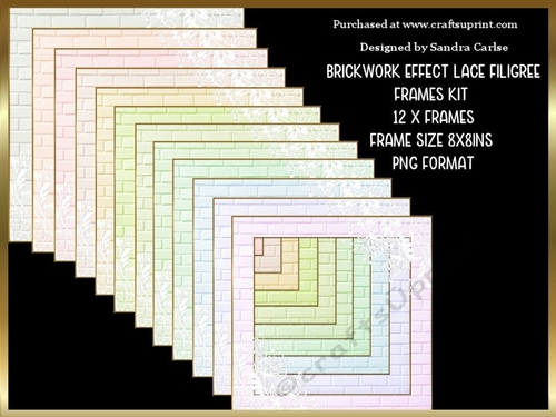 Brickwork 12 x Frames Lace Filigree Kit