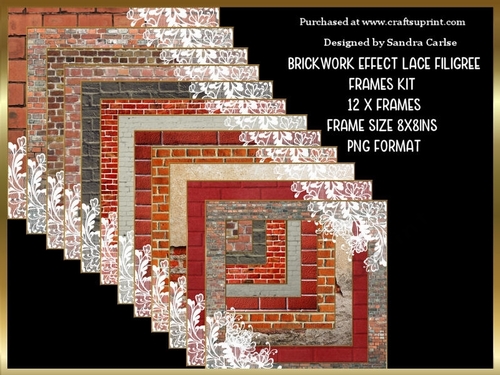 Authentic Brickwork 12 x Frames Lace Filigree Kit