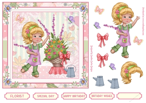 Florist Decoupage 7x7ins Topper