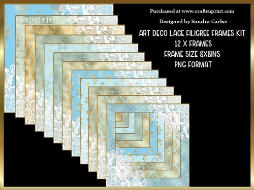 Art Deco Pattern Lace Filigree Frames x 12 Kit