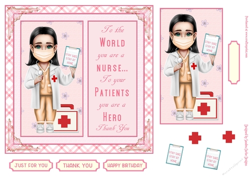 Thank You Nurse Decoupage 7x7ins Topper 3