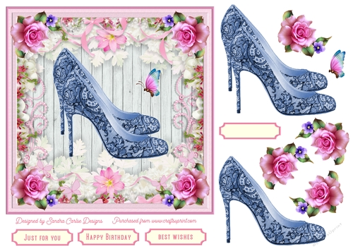 Female Birthday Lace Shoes 7x7ins Topper 6