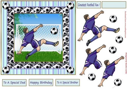 Football Fan Birthday Decoupage Topper 4
