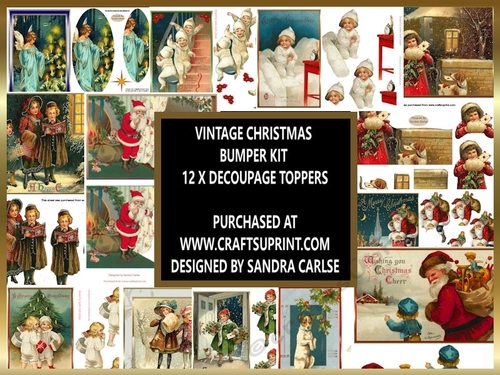 Vintage Christmas 12 sheets kit 1