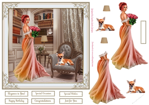 Special Occasion Decoupage 7x7ins Topper 8