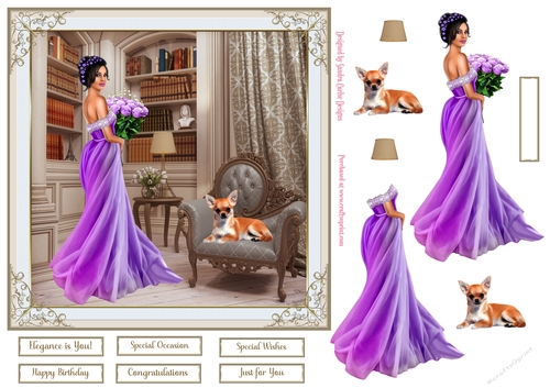 Special Occasion Decoupage 7x7ins Topper 10