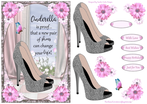 Cinderella Shoes Decoupage Topper 5