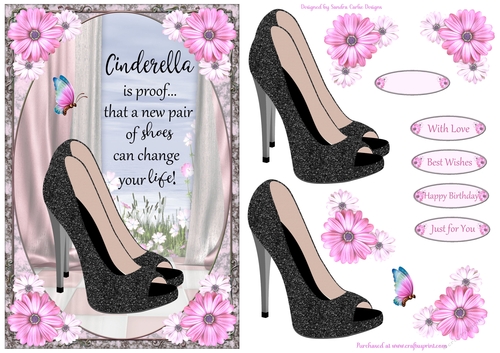 Cinderella Shoes Decoupage Topper 6