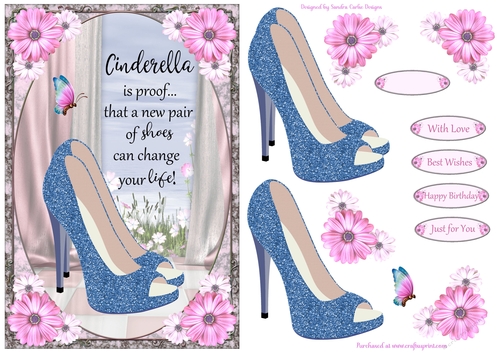 Cinderella Shoes Decoupage Topper 7