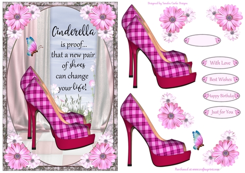 Cinderella Shoes Decoupage Topper 9