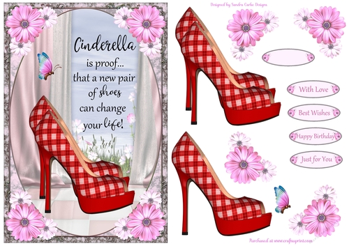 Cinderella Shoes Decoupage Topper 10