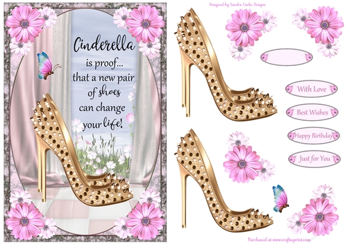 Cinderella Shoes Decoupage Topper 13