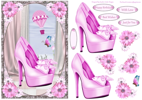 Shoes with a Bow Decoupage Topper 1