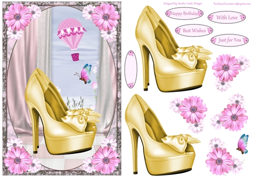 Shoes with a Bow Decoupage Topper 4