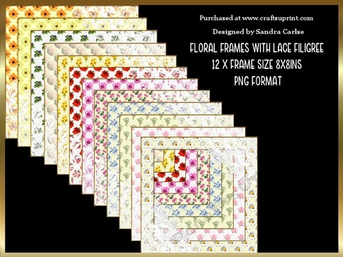 Floral Frames x 12 Lace Filigree Kit