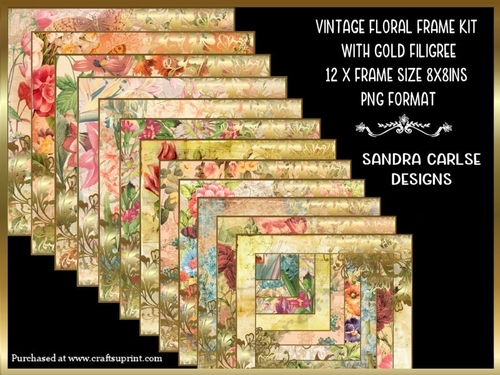 Vintage Floral Frame Kit Gold Filigree