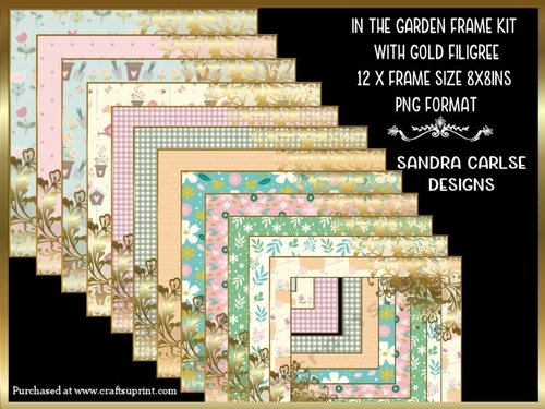 In the Garden 12 x Frames with Gold Filigree Kit