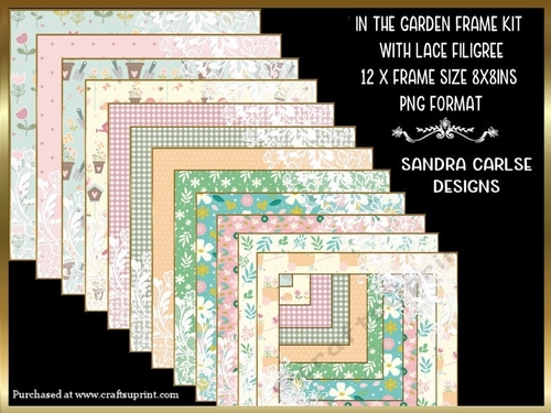 In the Garden 12 x Frames with Lace Filigree Kit