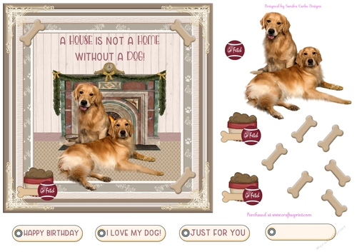 Love My Dog Decoupage 7x7ins Topper 2