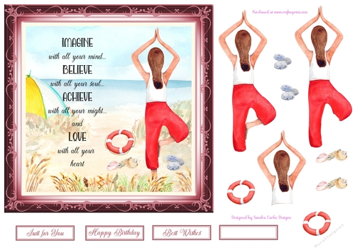 Peaceful Reflection Birthday Decoupage Topper 1